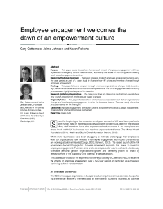 1 Employee engagement welcomes the