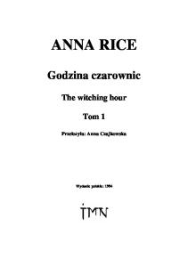 1. Rice Anne - Godzina czarownic
