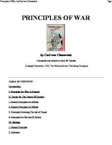 Clausewitz Carl von - Principles of War