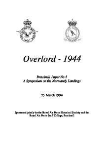 D -Day. RAF Historical Society Journals Bracknell 05 Overlord - 1944