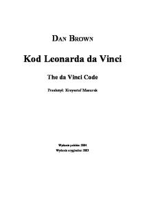 Dan Brown Kod Leonarda da Vinci (1)