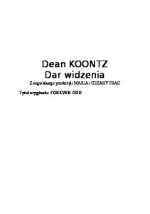 Dean R Koontz Odd Thomas 02 Dar widzenia