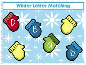 Mittens letter matching ENGLISH